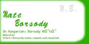 mate borsody business card